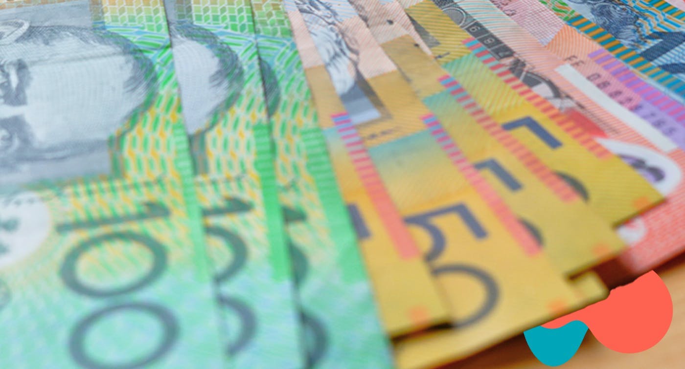 a stack of Australian notes