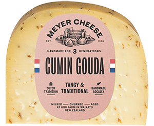 Cumin Gouda cheese wedge