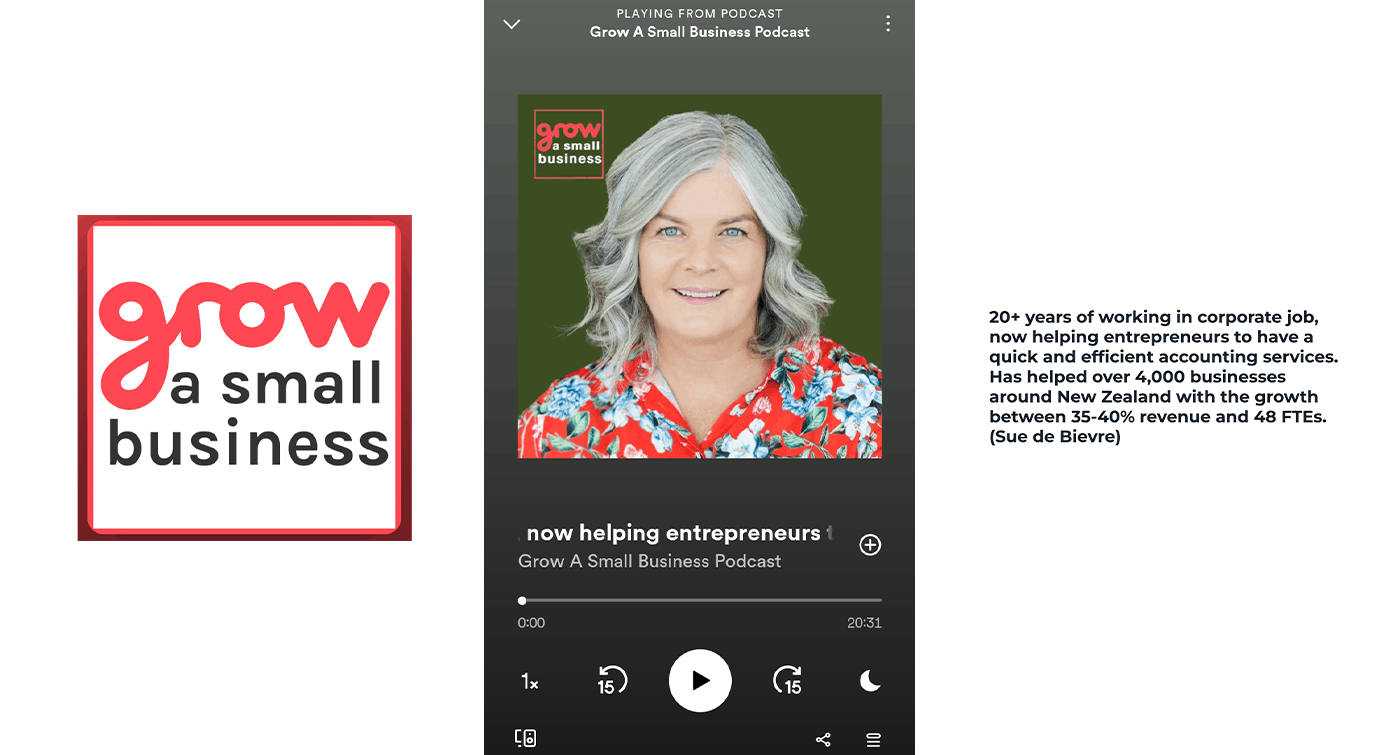 Grow a small business podcast playing on Spotify