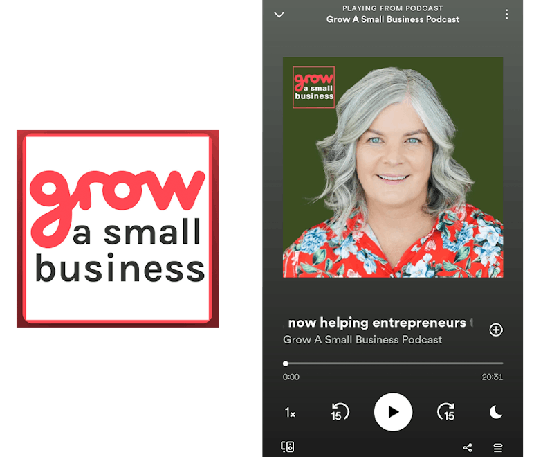Grow a small business podcast playing on Spotify