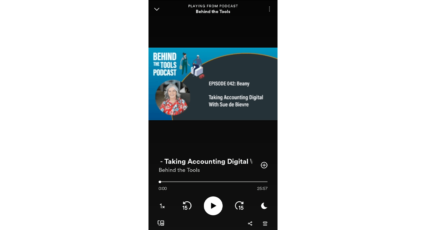 Behind the Tools Podcast playing on Spotify