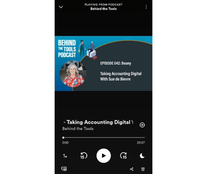 Behind the Tools Podcast playing on Spotify